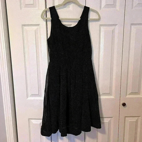 Moon Collection Black Pink Polka Dot Fit & Flare Dress Size Medium - Picture 1 of 7